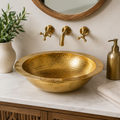 Handcrafted Moroccan Hammered Brass Vessel Sink