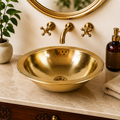 Handcrafted Moroccan Hammered Brass Vessel Sink