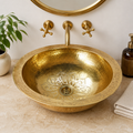 Handcrafted Moroccan Hammered Brass Vessel Sink