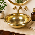 Handcrafted Moroccan Hammered Brass Vessel Sink