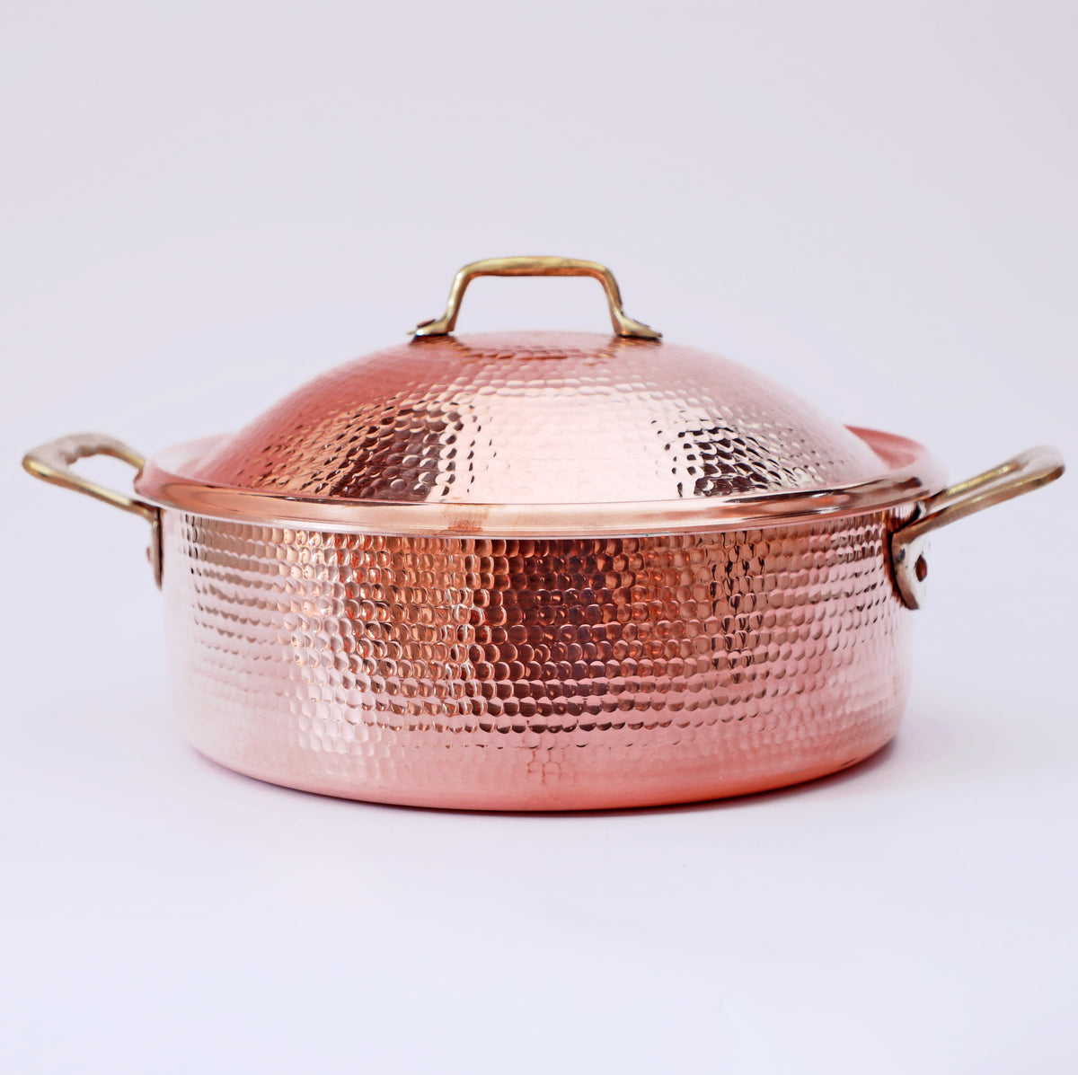 HandMade Hammered Copper Casserole Cooking Pot