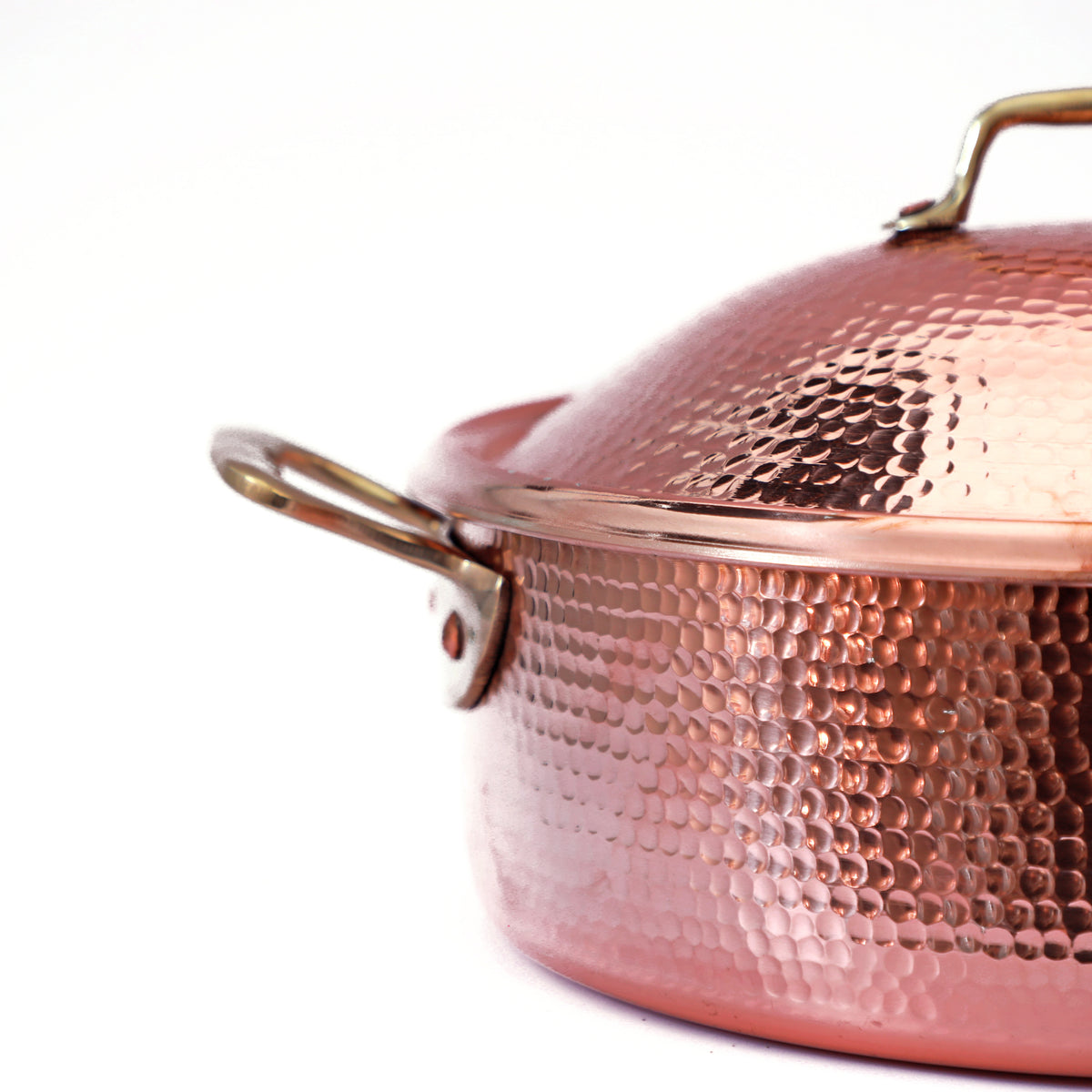 HandMade Hammered Copper Casserole Cooking Pot