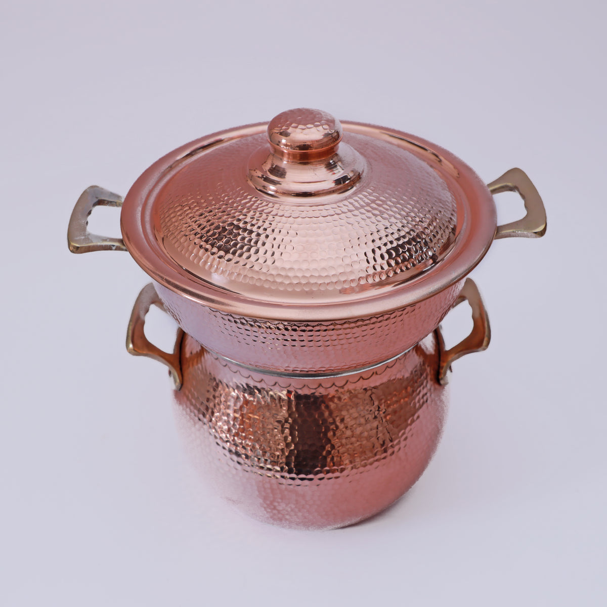 HandMade Hammered Copper Double Layer Steamer Pot