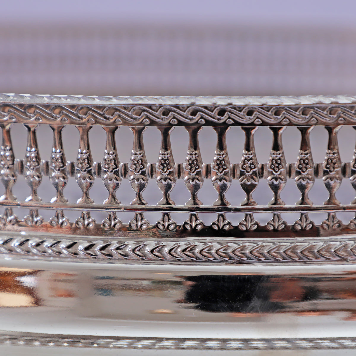 HandMade Silver Decorative Tea Set with Serving Tray
