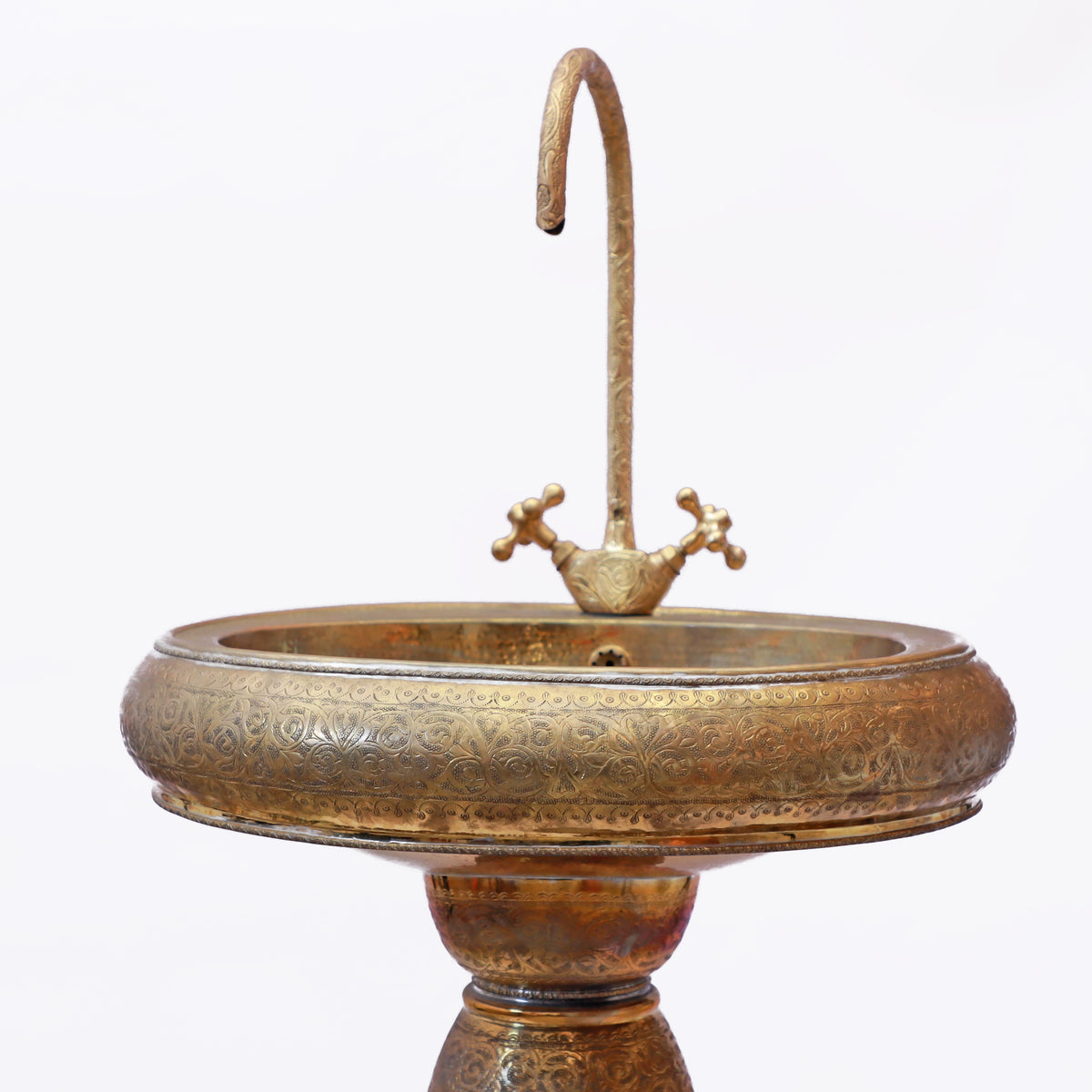 HandMade Antique Handmade Brass Pedestal Wash Basin with Faucet
