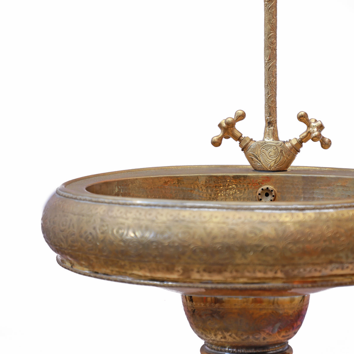 HandMade Antique Handmade Brass Pedestal Wash Basin with Faucet