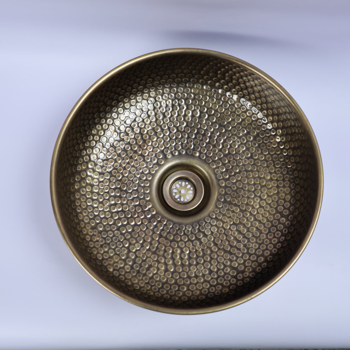 Handmade Round Bathroom Basin with Textured Finish