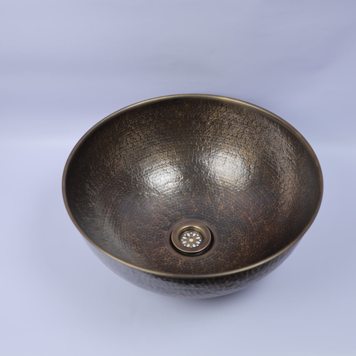 Handmade Textured Brass Vessel Sink with Rustic Luxury Finish