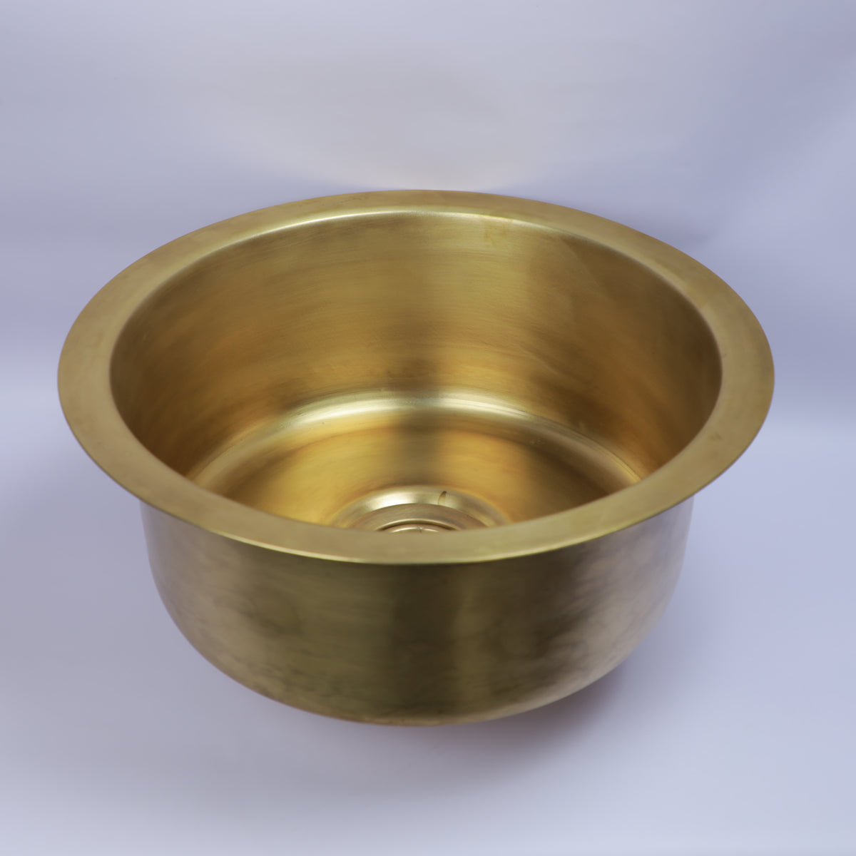 Handcrafted Brass Bowl Basin with Threaded Drain Outlet