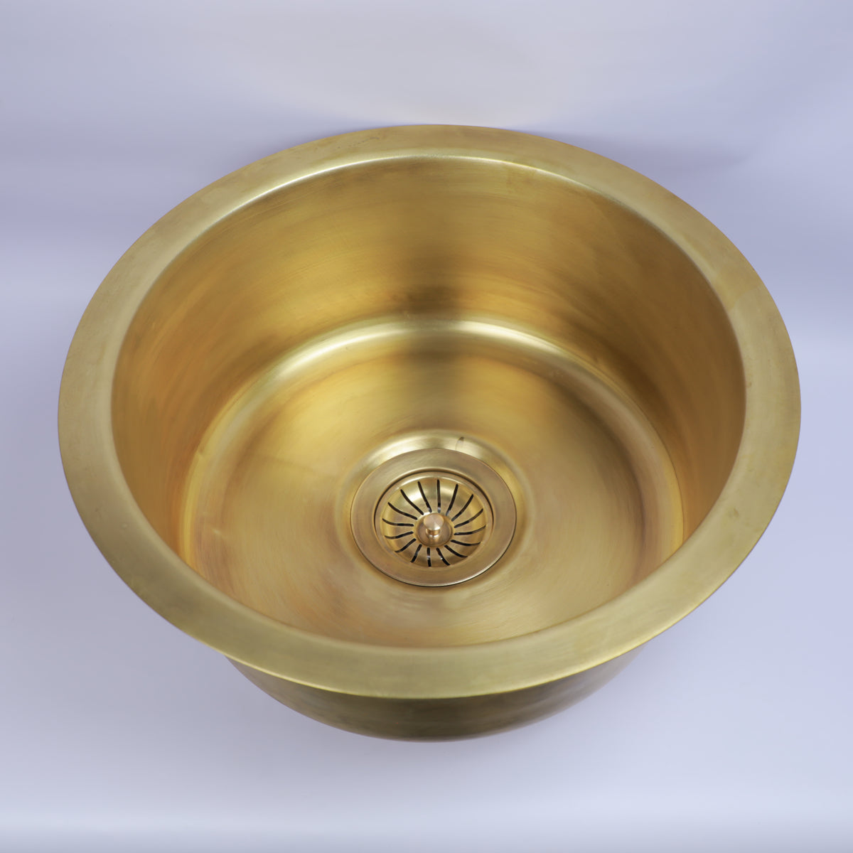 Handcrafted Brass Bowl Basin with Threaded Drain Outlet