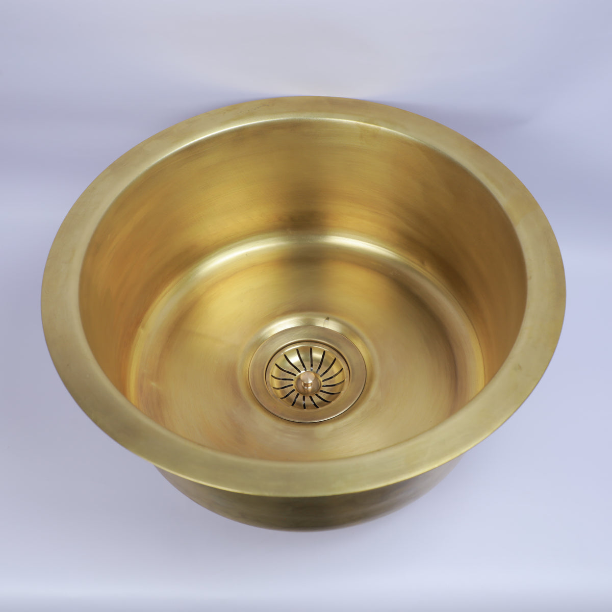 Handcrafted Brass Bowl Basin with Threaded Drain Outlet
