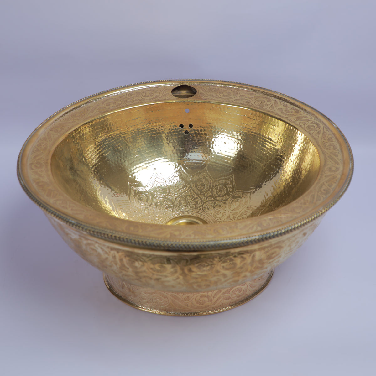 Handcrafted Moroccan Brass Drop-In Bathroom Sink