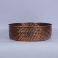Handcrafted Hammered Copper Vessel Sink – Round Bathroom Basin in Antique Copper Finish | Artisan Countertop Vanity Sink