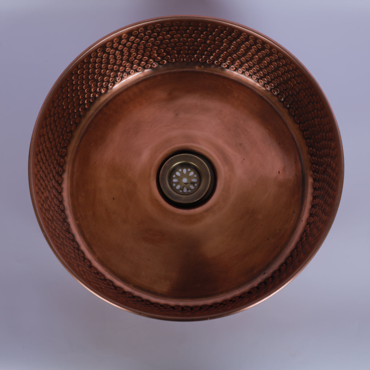 Handcrafted Hammered Copper Vessel Sink – Round Bathroom Basin in Antique Copper Finish | Artisan Countertop Vanity Sink