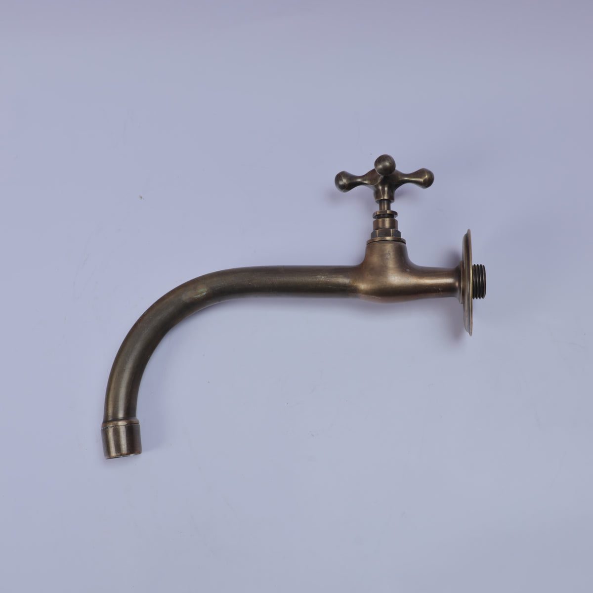 Handcrafted Antique Brass Wall Mount Bathroom Faucet