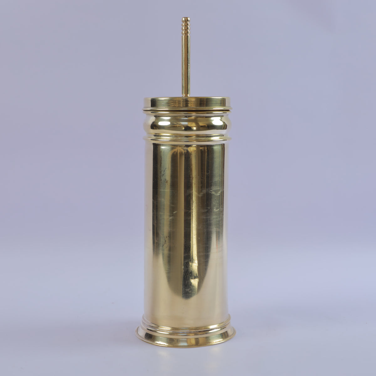 Handcrafted Polished Brass Toilet Brush Holder Set