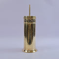 Handcrafted Hammered Brass Toilet Brush Holder Set