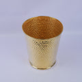 Handcrafted Hammered Brass Waste Basket