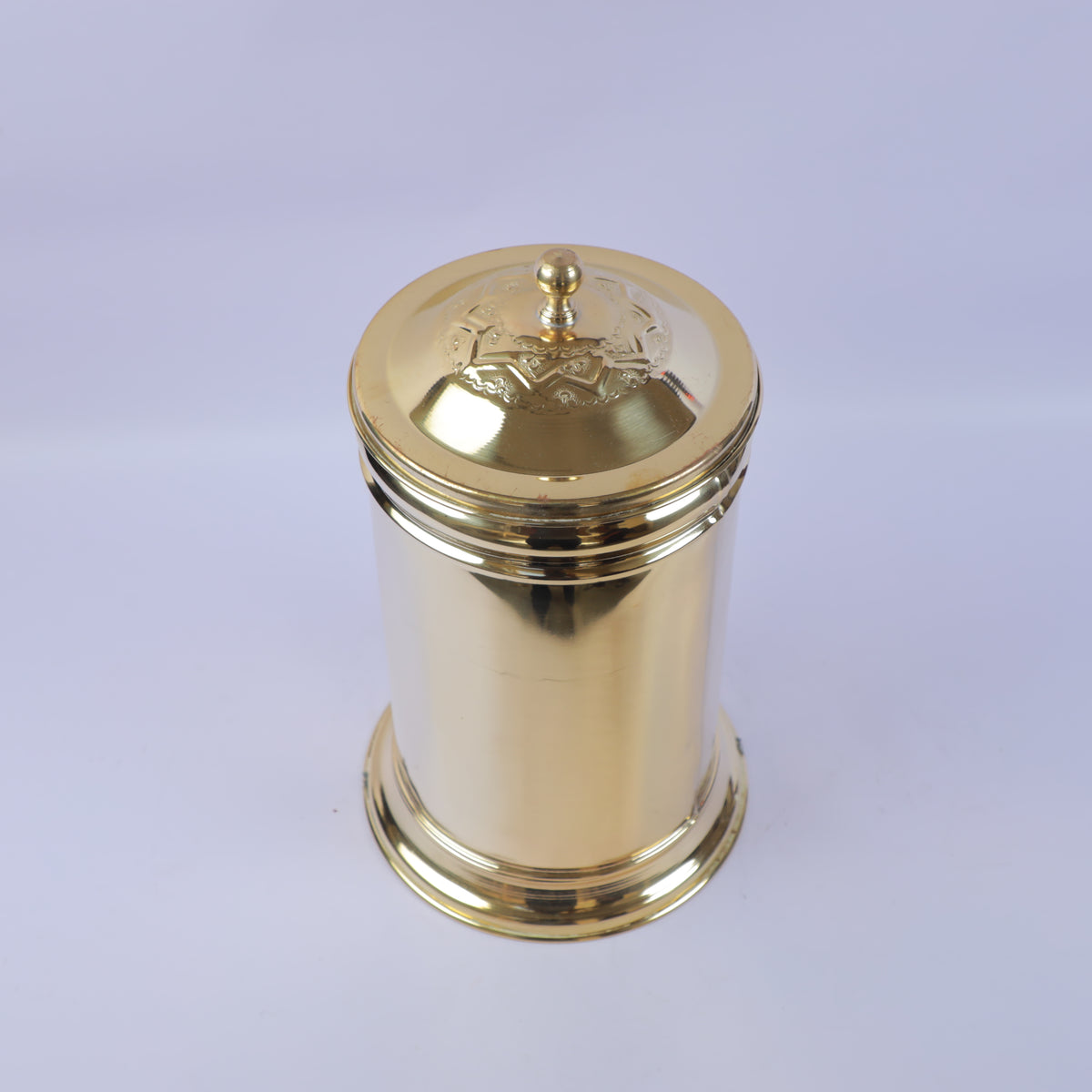 Handcrafted Solid Brass Bathroom Waste Bin with Lid