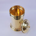 Handcrafted Solid Brass Bathroom Waste Bin with Lid