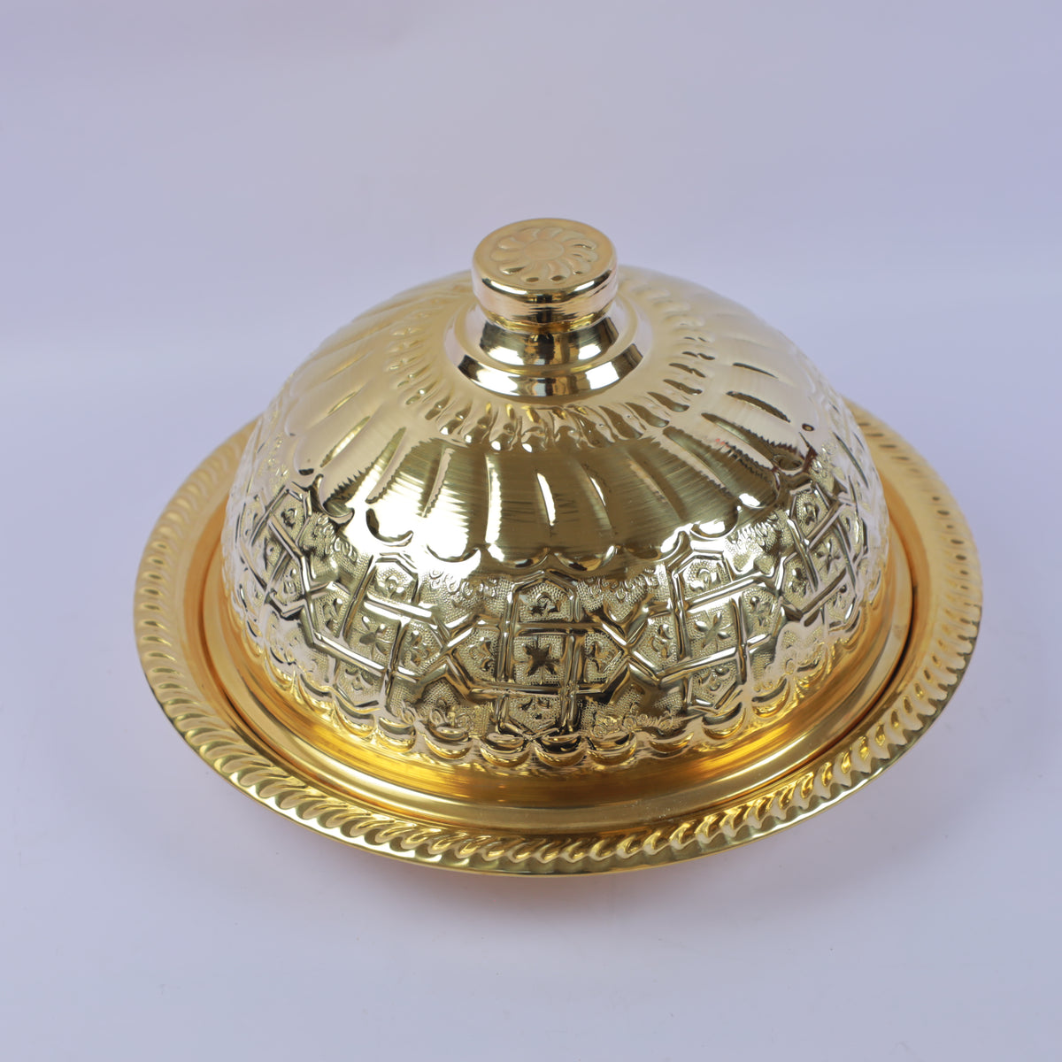 Handcrafted Solid Brass Covered Butter Dish with Dome Lid