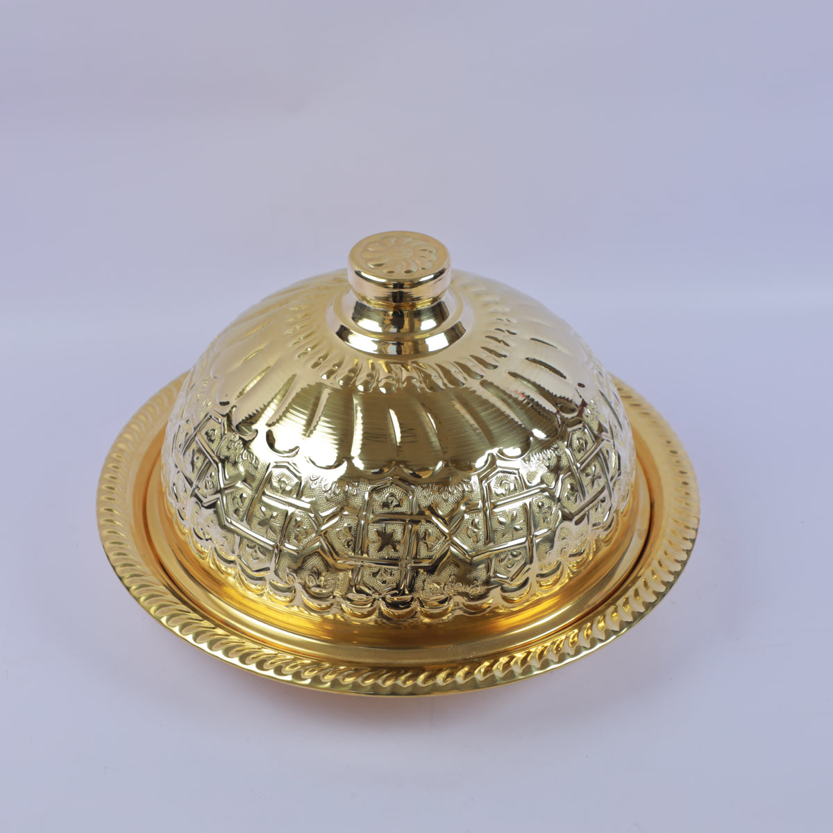 Handcrafted Solid Brass Covered Butter Dish with Dome Lid