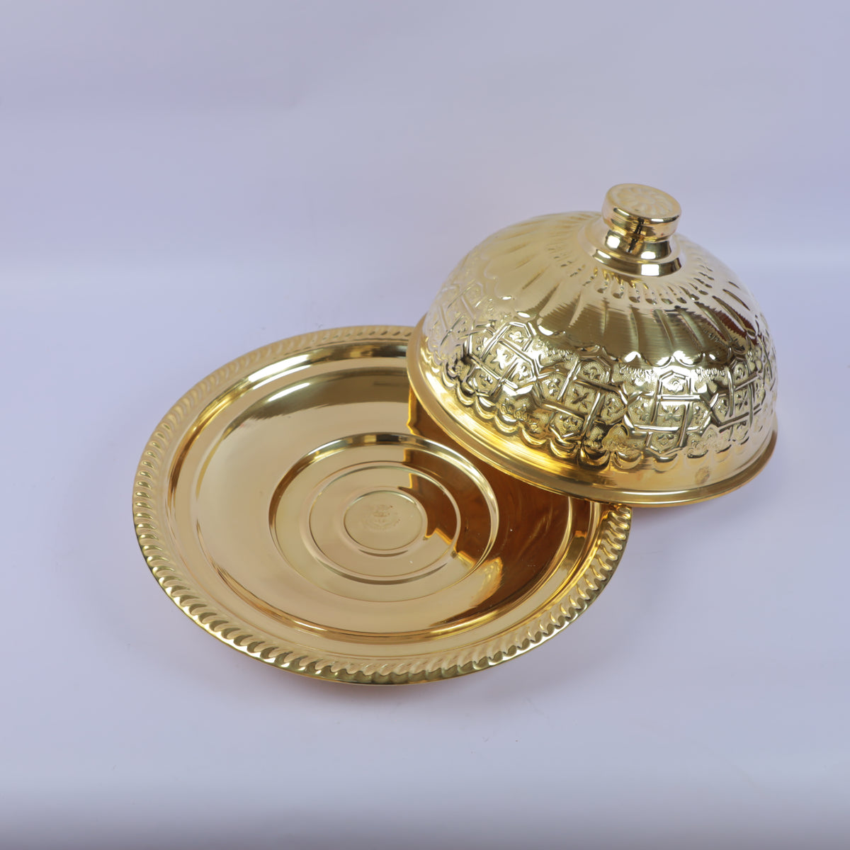 Handcrafted Solid Brass Covered Butter Dish with Dome Lid