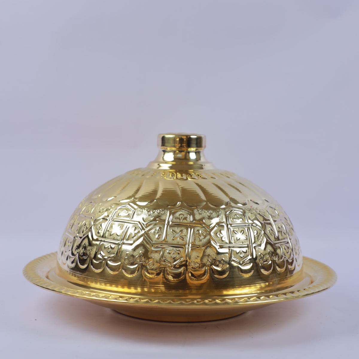Handcrafted Solid Brass Covered Butter Dish with Dome Lid