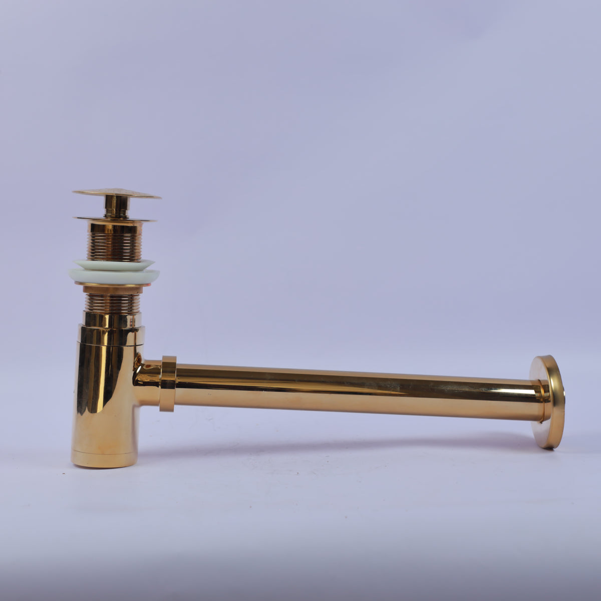 Luxury Brushed Gold Bathroom Sink Bottle Trap & Pop-Up Drain Set – Modern Decorative Basin Waste Pipe Kit