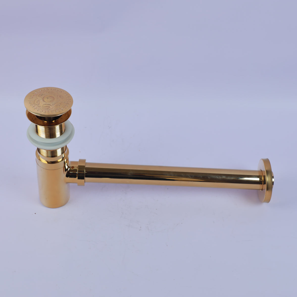 Luxury Brushed Gold Bathroom Sink Bottle Trap & Pop-Up Drain Set – Modern Decorative Basin Waste Pipe Kit