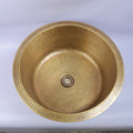 Handcrafted Hammered Brass Round Vessel Bathroom Sink