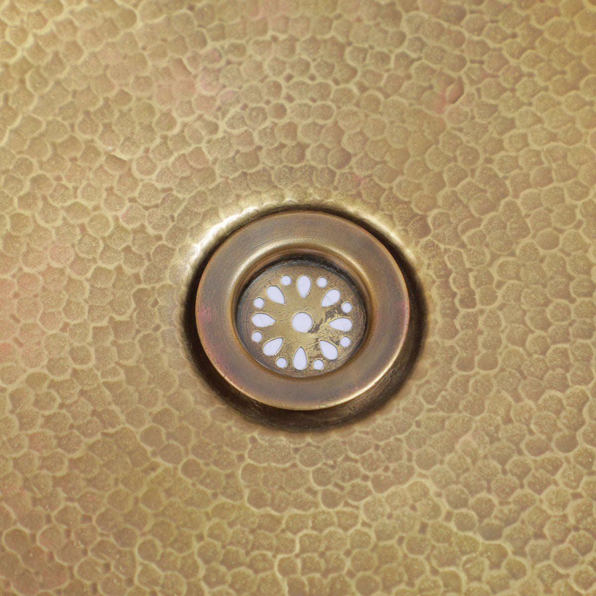 Handcrafted Hammered Brass Round Vessel Bathroom Sink
