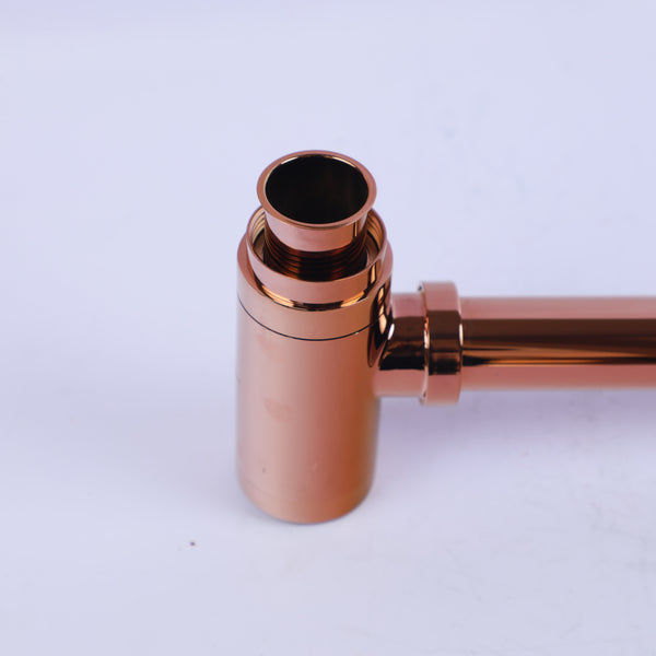 Rose Gold Bottle Trap Drain Kit for Vessel Bathroom Sink