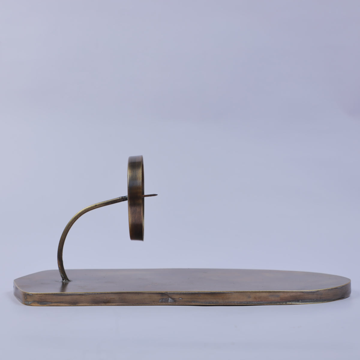 Handmade Moroccan Metal Candle Holder with Curved Wax Catcher Tray