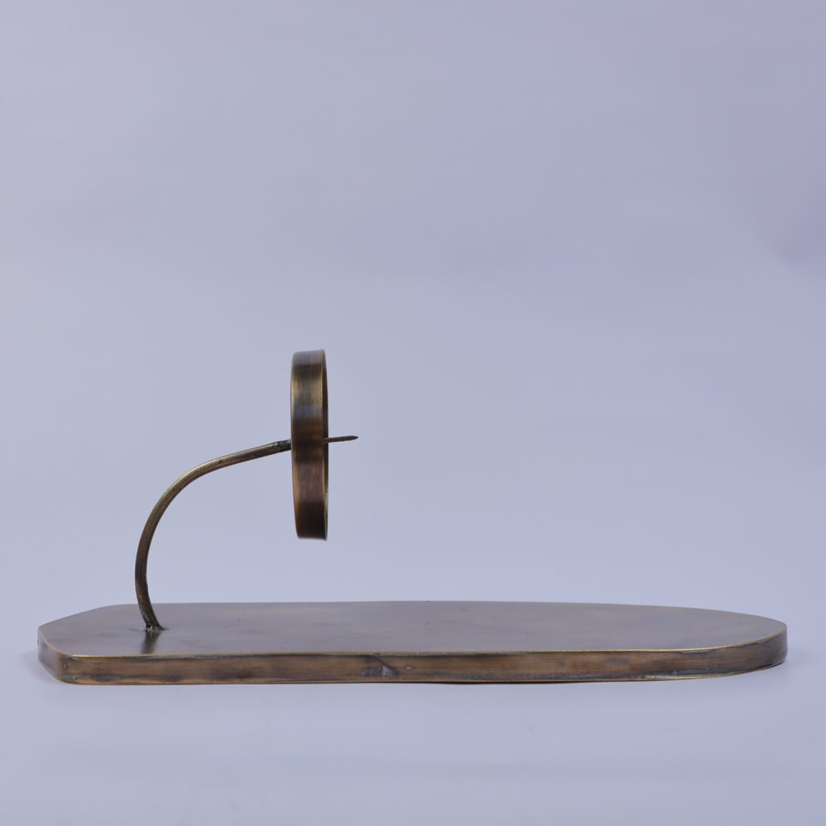 Handmade Moroccan Metal Candle Holder with Curved Wax Catcher Tray