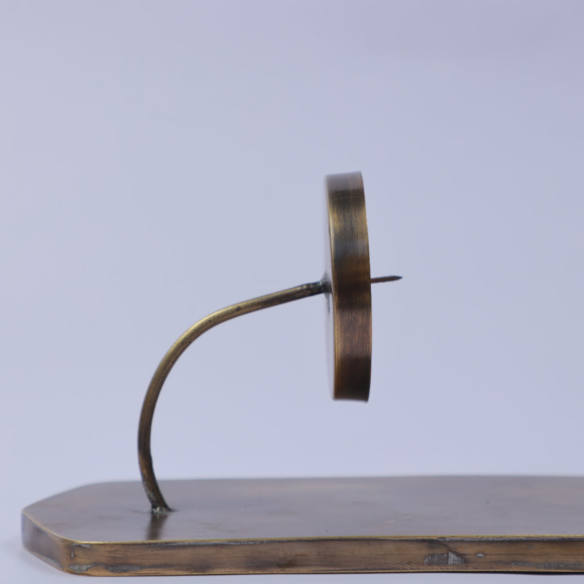 Handmade Moroccan Metal Candle Holder with Curved Wax Catcher Tray