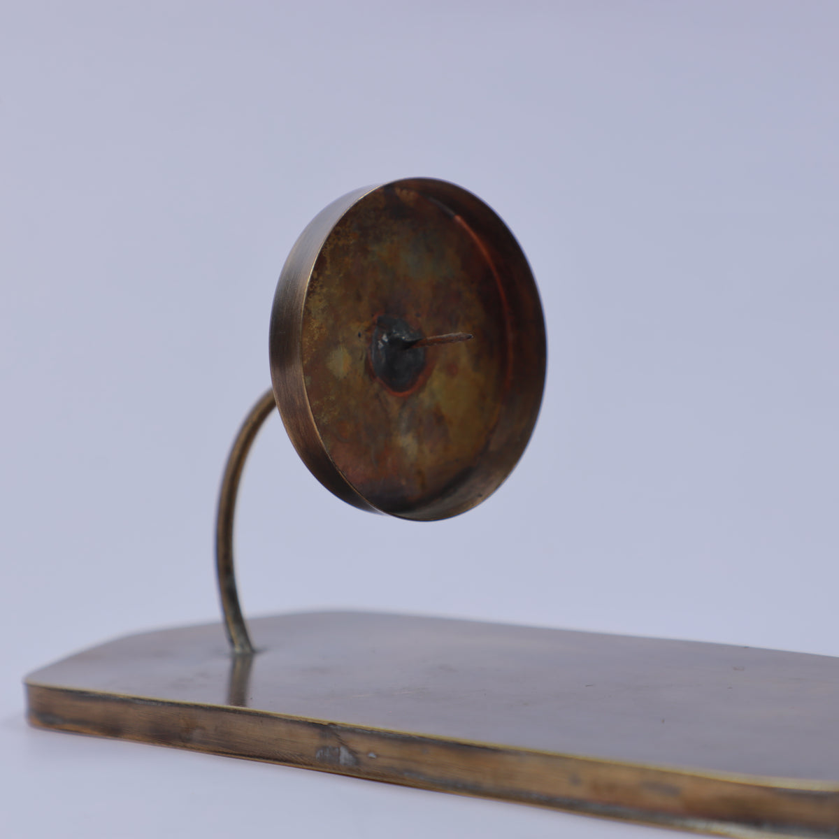 Handmade Moroccan Metal Candle Holder with Curved Wax Catcher Tray