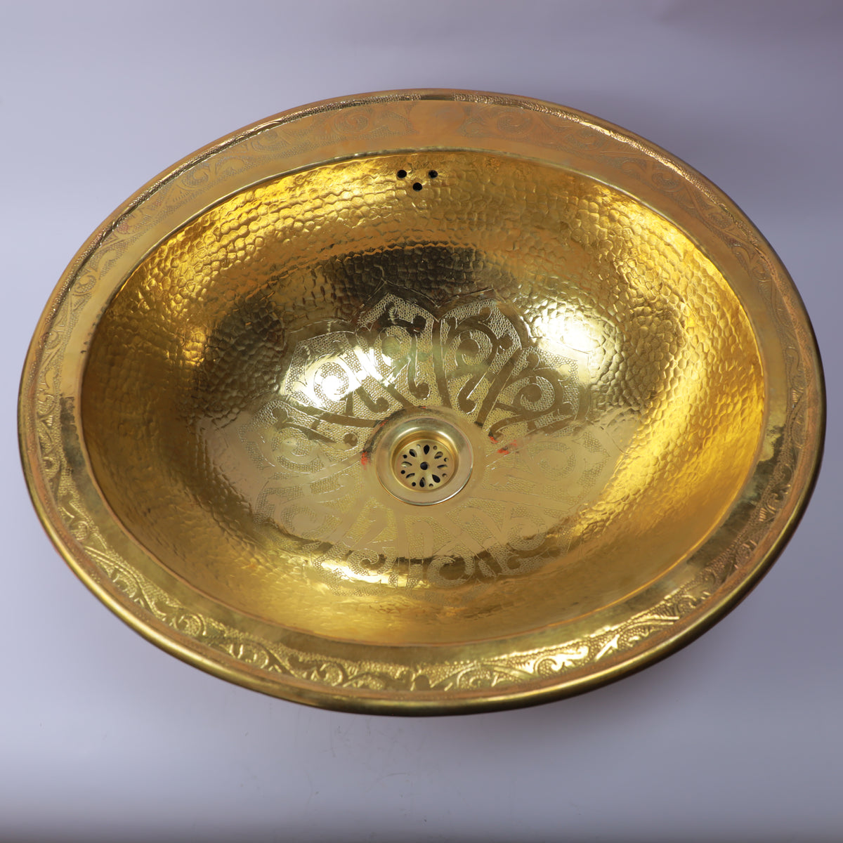 Handcrafted Moroccan Hammered Brass Vessel Sink
