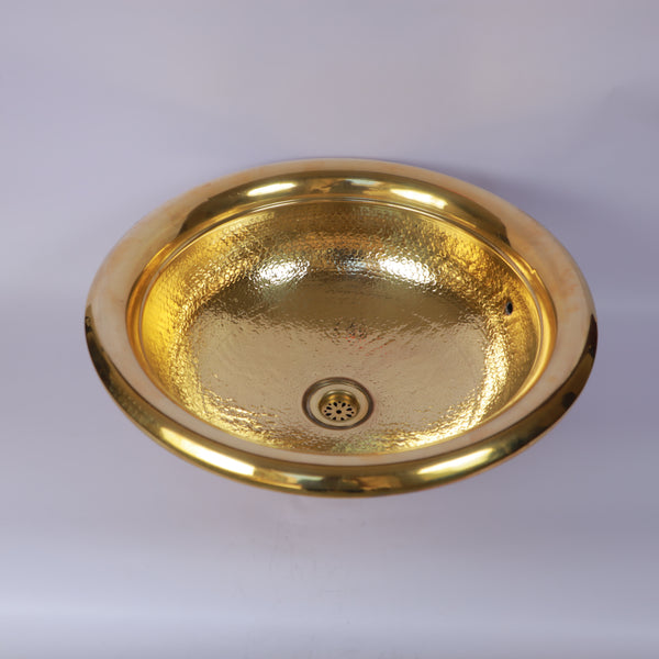 Handcrafted Moroccan Hammered Brass Vessel Sink