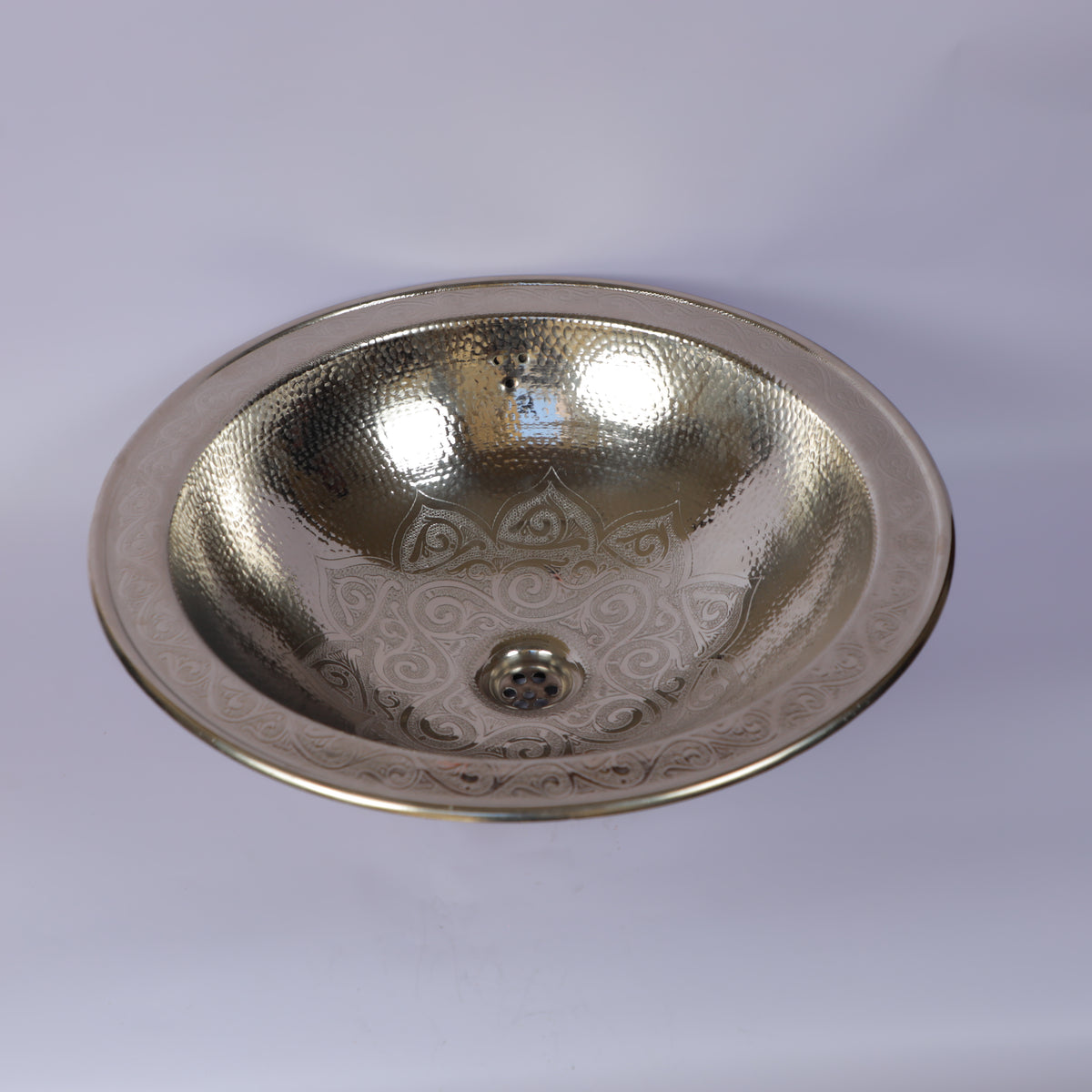 Handcrafted Moroccan Hammered Brass Vessel Sink