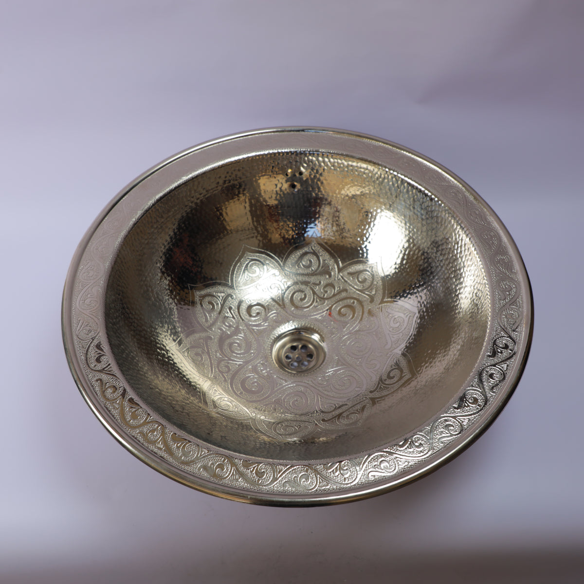 Handcrafted Moroccan Hammered Brass Vessel Sink