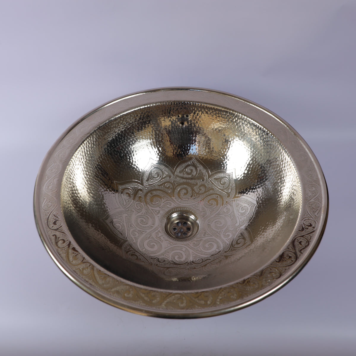 Handcrafted Moroccan Hammered Brass Vessel Sink
