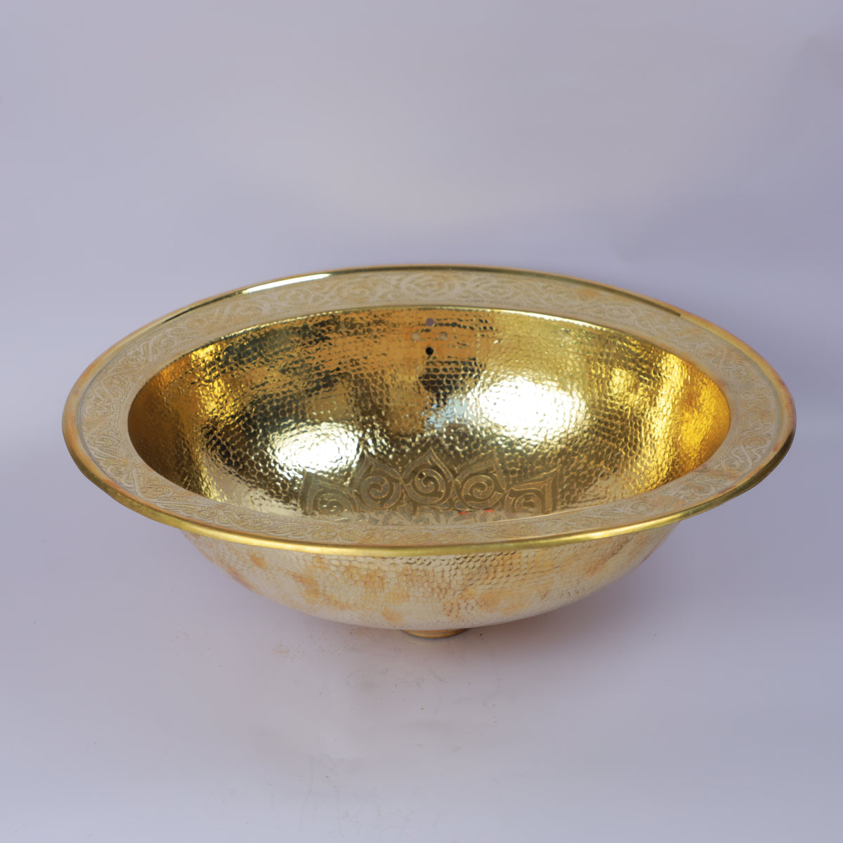 Handcrafted Moroccan Hammered Brass Vessel Sink