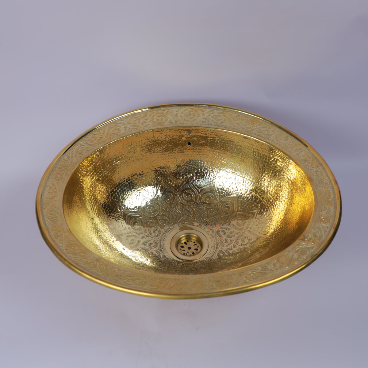 Handcrafted Moroccan Hammered Brass Vessel Sink