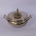 Handmade Polished Brass Serving Bowl with Lid & Side Handles