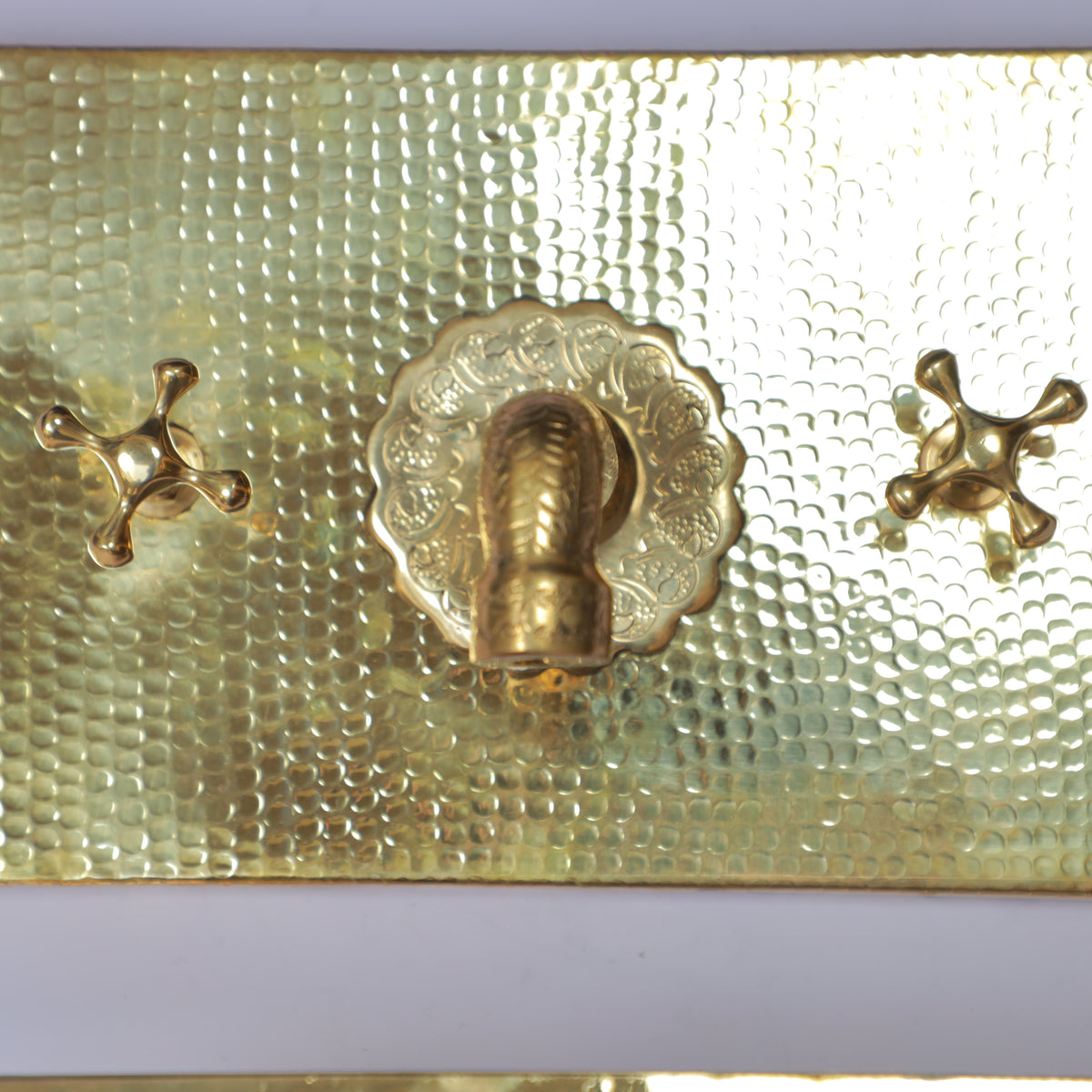 Handmade Moroccan Brass Wall Mount Sink with Faucet