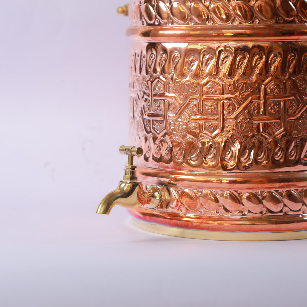 Handmade Moroccan Copper Water Dispenser with Brass Faucet