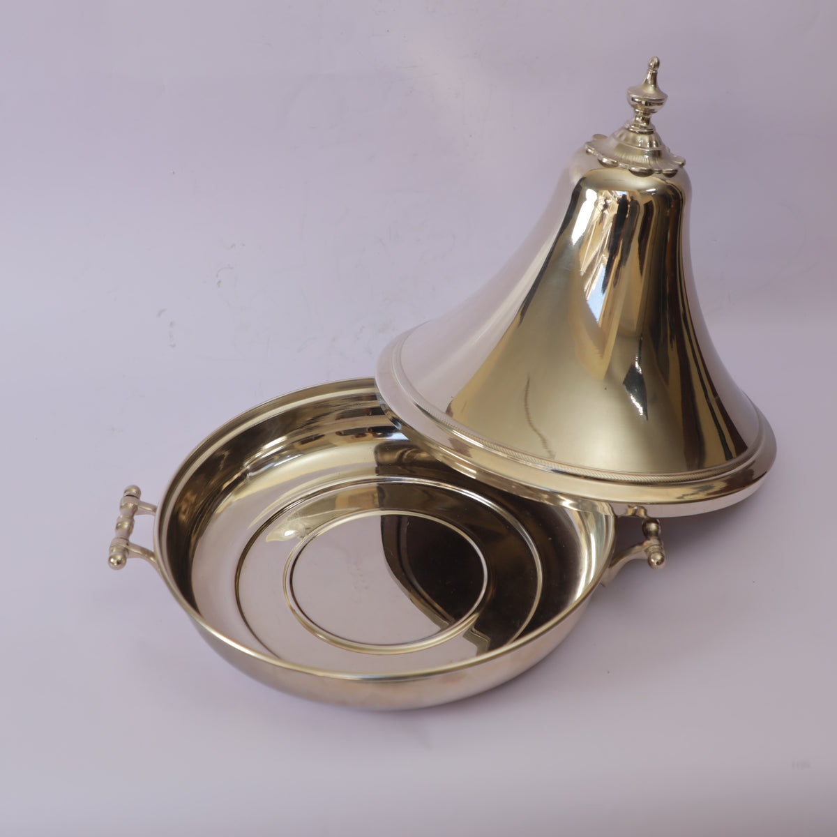 Handmade Moroccan Brass Tagine Serving Dish with Lid