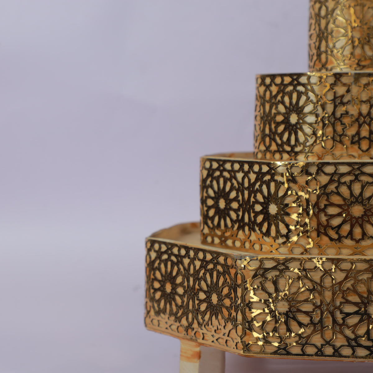 Handmade Moroccan Brass Tiered Candle Holder