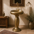 HandMade Antique Handmade Brass Pedestal Wash Basin with Faucet